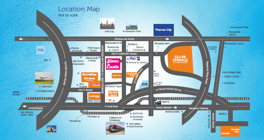 Silver Castle Kothur PLots Location Map